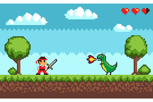Pixel art design with outdoor, an Object Illustration by robuart