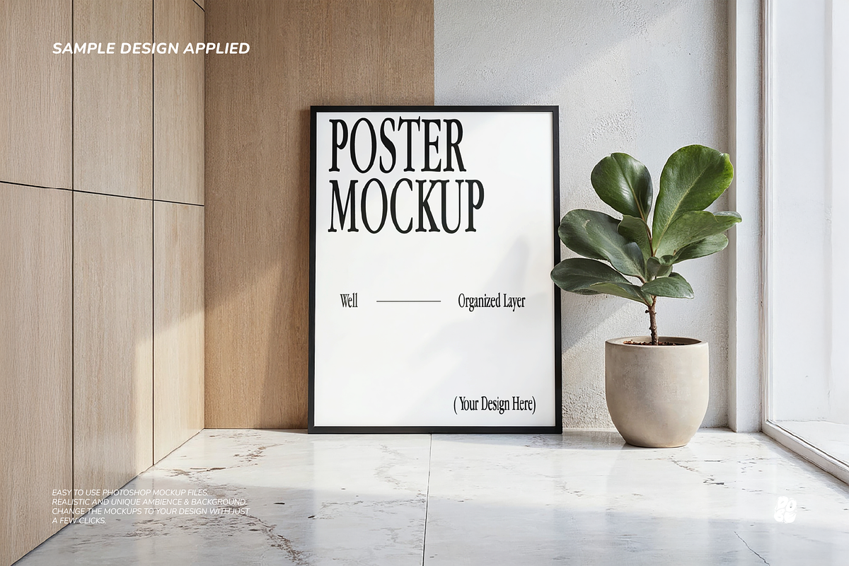 Minimalist Black Frame Mockup Vol 1, a Household Mockup by DOBE Studio (Photo 2 of 10)