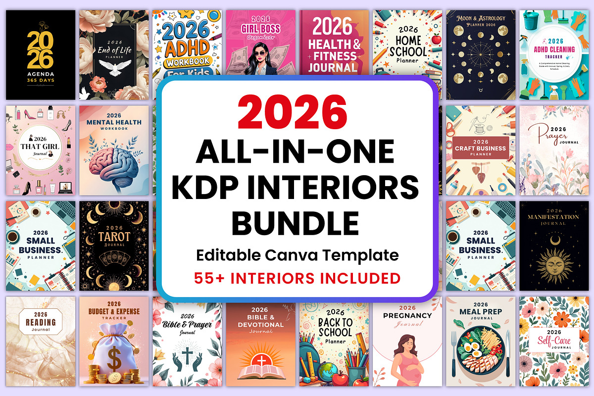 2026 All-in-One Canva Planner Bundle, a Stationery Template by Mustafiz (Photo 1 of 15)
