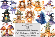 Cute Halloween Girl Sublimation, a Seasonal Illustration by CitraGraphics (Thumbnail 1 of 4)