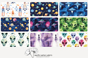 80 watercolour UFO seamless pattern, a Pattern Graphic by Poppy Lane Studio (Thumbnail 6 of 11)
