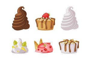 Ice Cream Parts with Fruit and, a Food Illustration by TopVectors