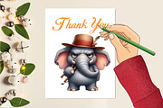 Watercolor Funny Grumpy Elephant PNG, an Illustration by CraftArtStudio (Thumbnail 5 of 5)