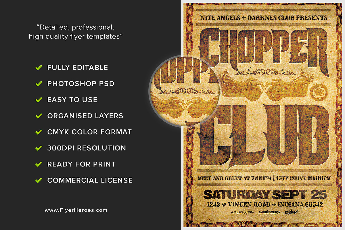 Chopper Club Flyer Template, a Flyer Template by FlyerHeroes (Photo 4 of 4)