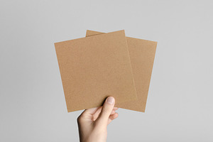 Kraft square flyer mockup JPEG, an Abstract Photo by Shablon