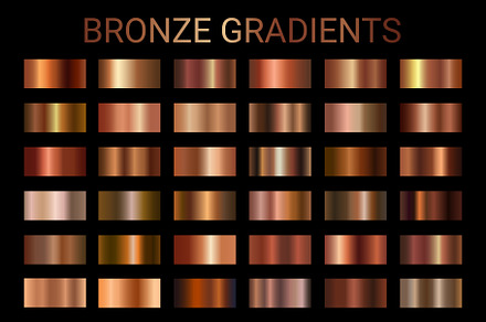 NEW BRONZE GRADIENTS METALLIC VECTOR, a Gradient Add-On by Juksy