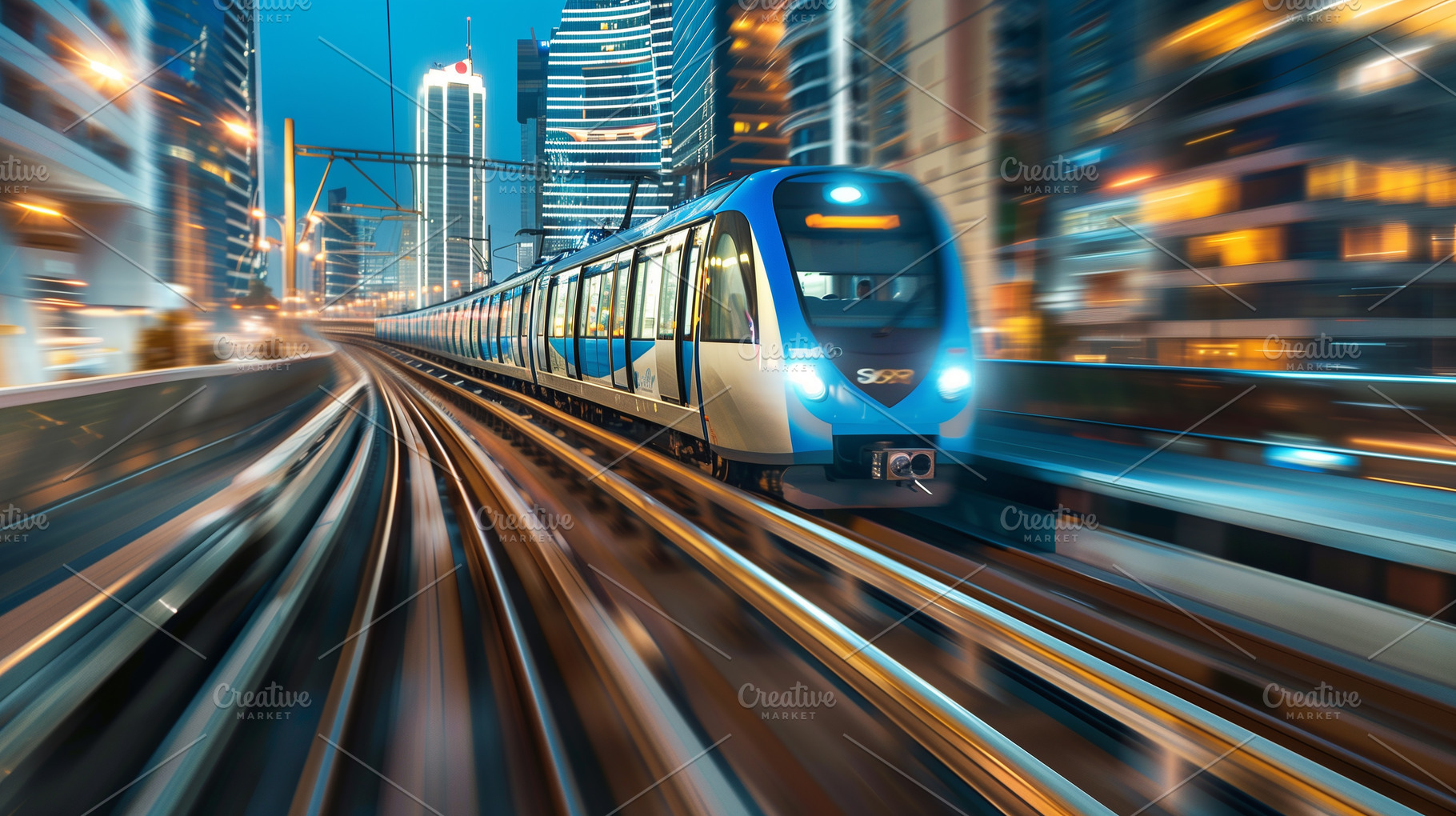 High speed train in motion, a Transportation Photo by Imaginarium