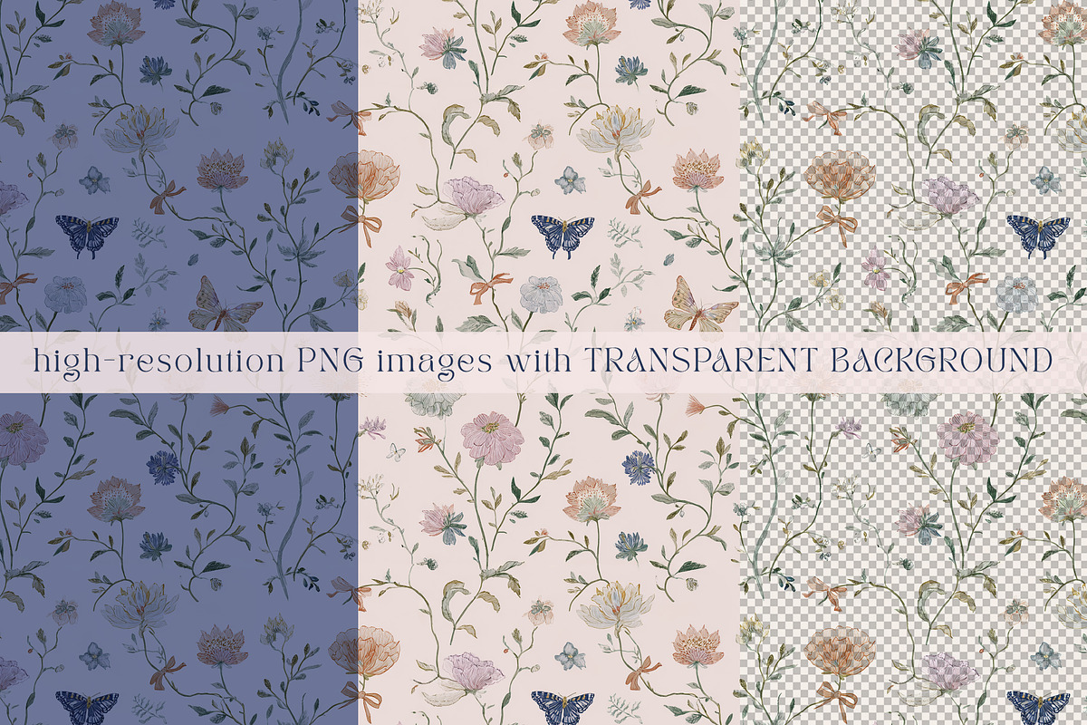 Romantic Floral Seamless Patterns, a Pattern Graphic by Olya Creative (Photo 5 of 17)