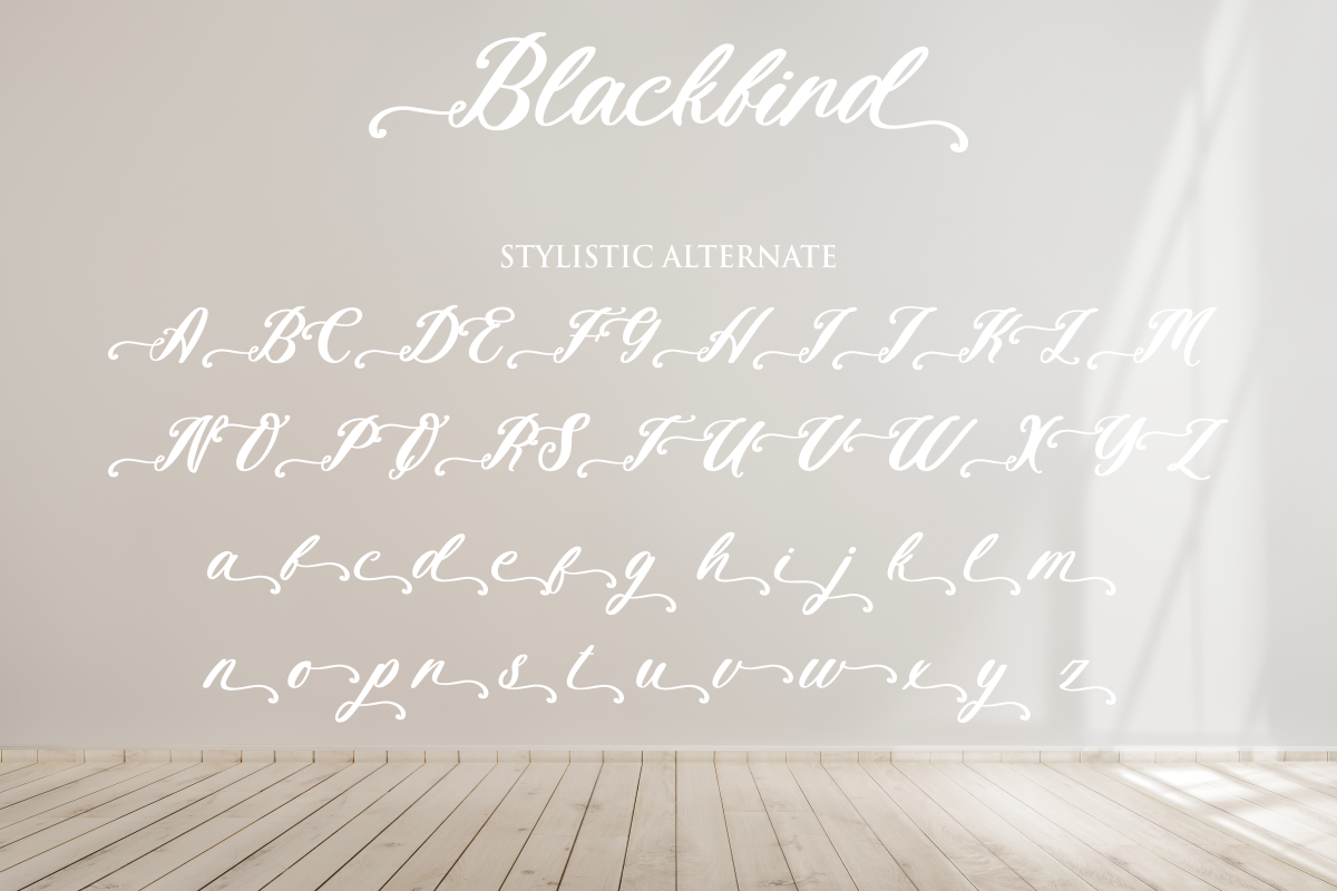 Blackbird - Elegance Calligraphy, a Script Font by Fikryal Studio (Photo 11 of 11)