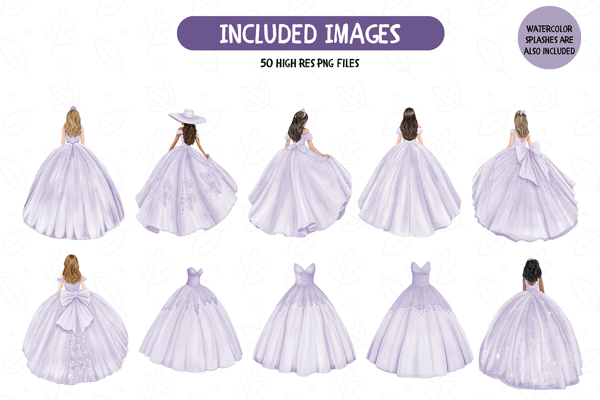 Lavender Quinceanera Clipart Set, an Illustration by TatiMockup (Photo 3 of 6)