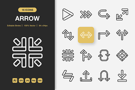 Arrow Icons, an Outline Icon by Spacepixel Creative