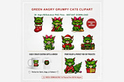 Green Angry Grumpy Christmas Cats, an Animal Illustration by Tanya Kart (Thumbnail 11 of 11)