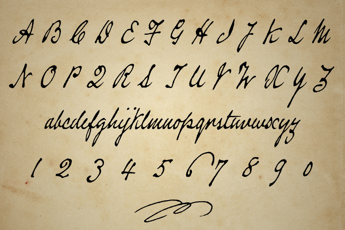 Douglass Pen, a vintage cursive font. preview 4
