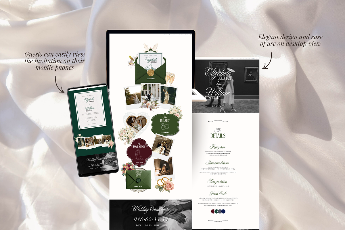 Canva Wedding Website Invitation, a Landing Page Template by GlamWebDesigns (Photo 2 of 7)