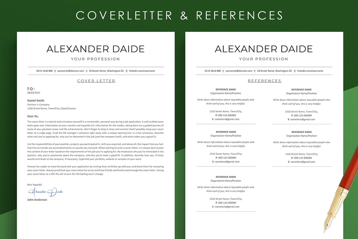 ATS Friendly Resume Template, a Resume Template by resumetemplathttps://d3es (Photo 4 of 10)