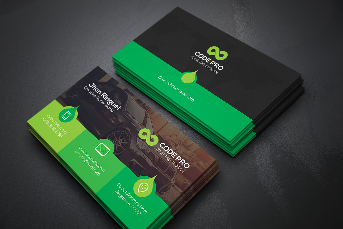 Rent A Car Business Cards, a Business Card Template by Genereux Art (Photo 3 of 4)