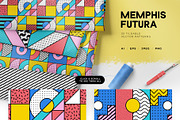 Memphis Futura patterns, a Pattern Graphic by Designnina Shop (Thumbnail 8 of 9)