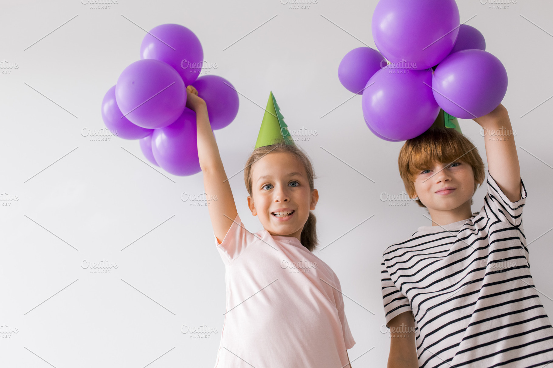 A young boy and girl Birthday, a Holiday Photo by Kolomiyets Viktoriya