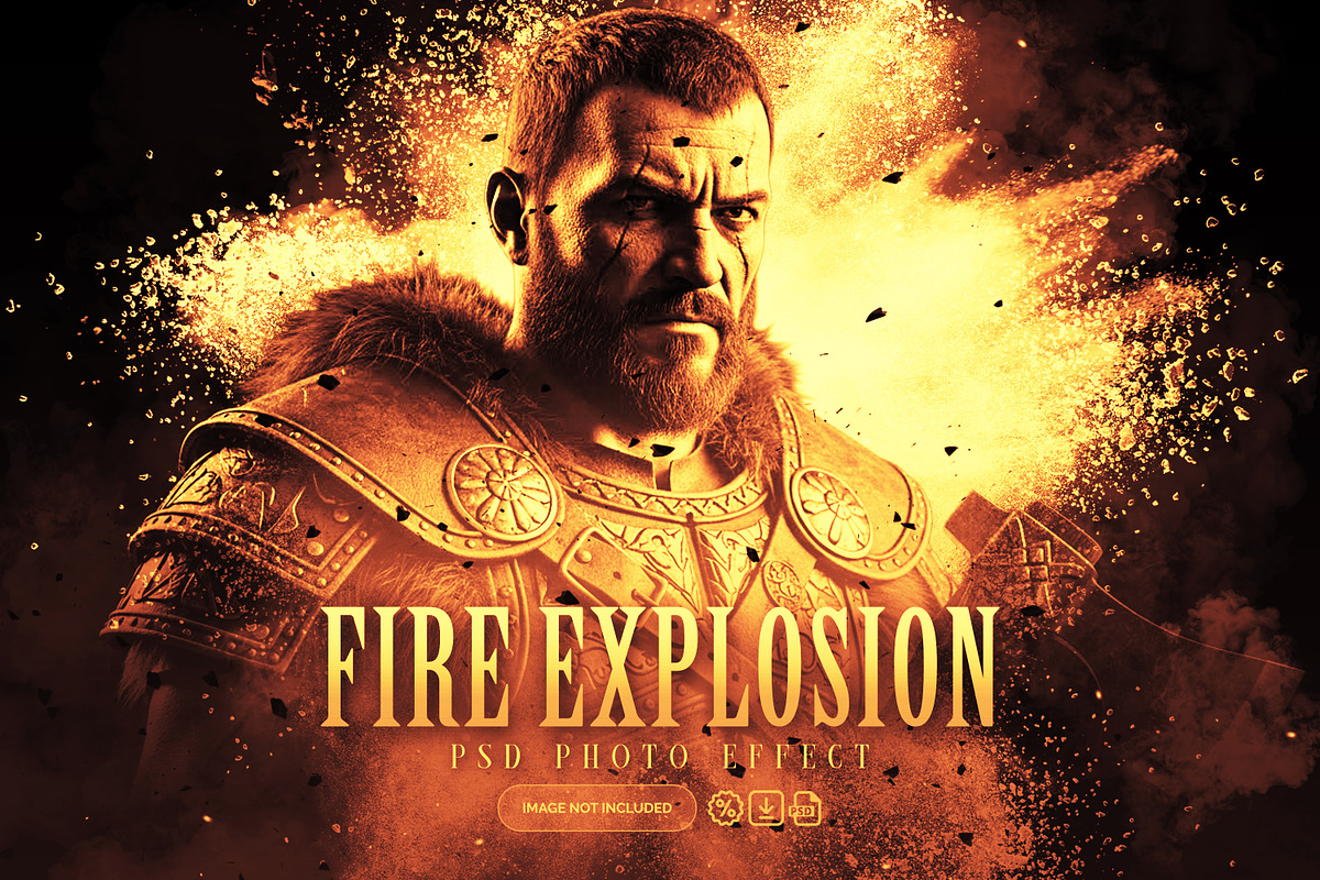 Fire Explosion PSD Photo Effect, an Action Add-On by iHemalaya (Photo 1 of 3)
