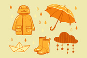 Rainy day vector Clipart & Patterns, a Seasonal Illustration by Carpet Tapete Pretzel (Thumbnail 2 of 9)
