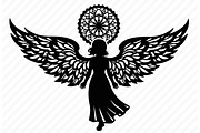 Ornate Angel Silhouette Graphic, an Illustration by Designs_River (Thumbnail 9 of 9)