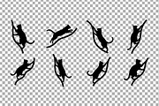 Climbing Cat Branch Silhouettes Set, an Animal Illustration by Artonix (Thumbnail 2 of 3)