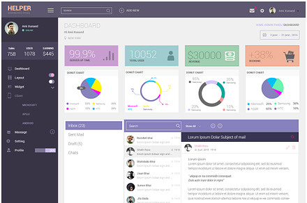 HELPER | Admin Dashboard UI PSD