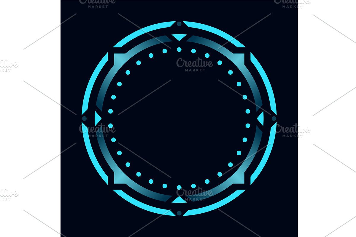 Hud round frame or border, sci, a Technology Illustration by Things for designers