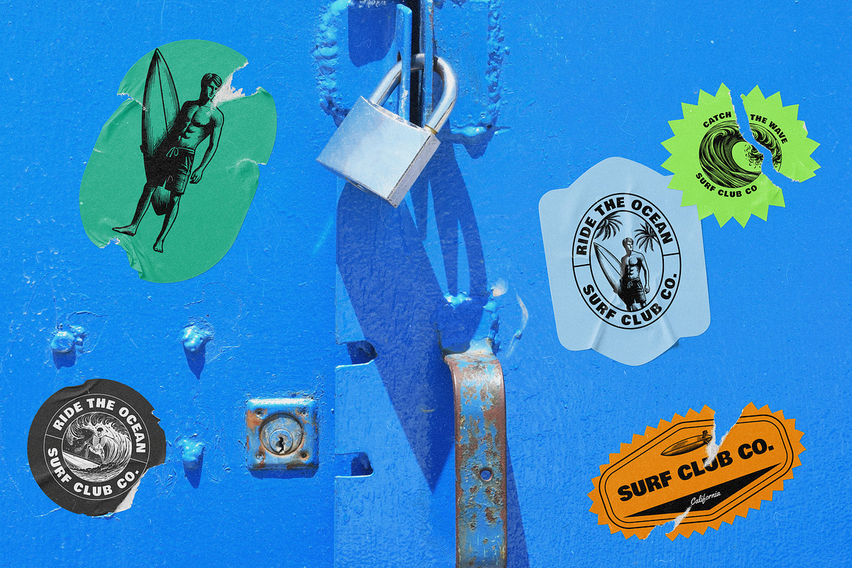 Vintage Surf Badge & Illustrations, an Illustration by elliazidi.designs (Photo 5 of 7)