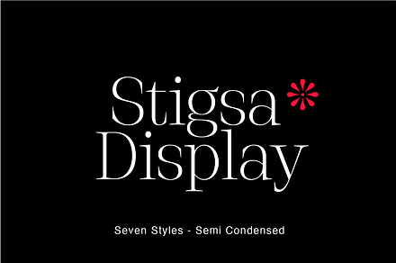 Stigsa Semi Condensed, a Serif Font by Seniors