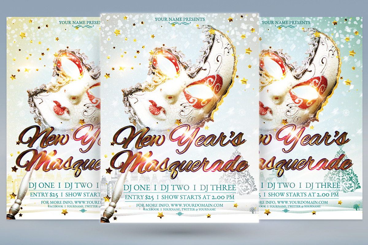 New Years Masquerade, a Flyer Template by tmcom (Photo 1 of 2)