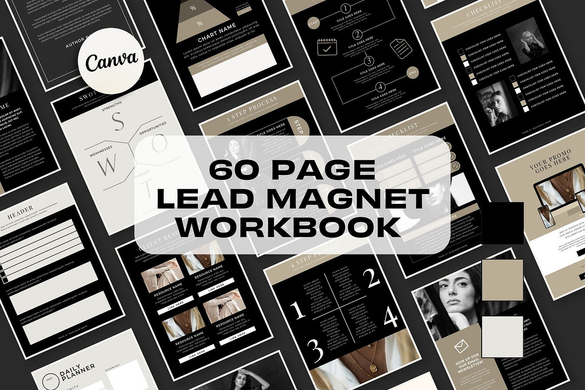 60 Page Lead Magnet - Noir Luxe, a Social Media Template by Freedom Business Shop (Photo 1 of 10)