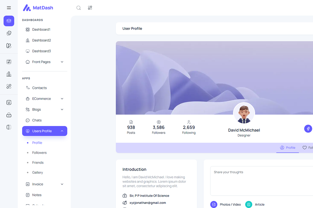 MatDash NextJs Tailwind Admin Theme, a Templates & Theme by AdminMart (Photo 13 of 15)