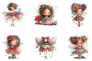 Christmas Fairy Rustic Floral Girl, a Seasonal Illustration by CreationArt (Thumbnail 3 of 4)