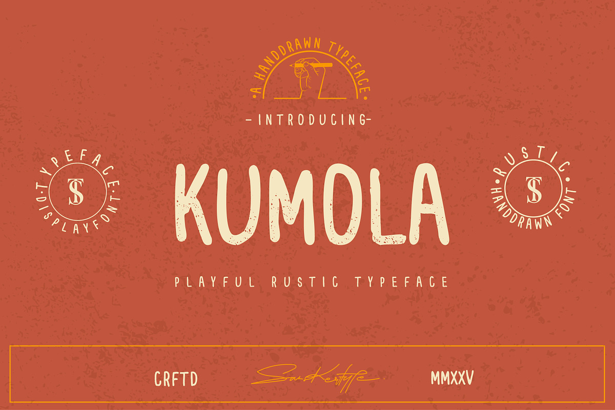 Kumola - Playful Rustic Typeface, a Font by Sanskertype Studio (Photo 1 of 7)