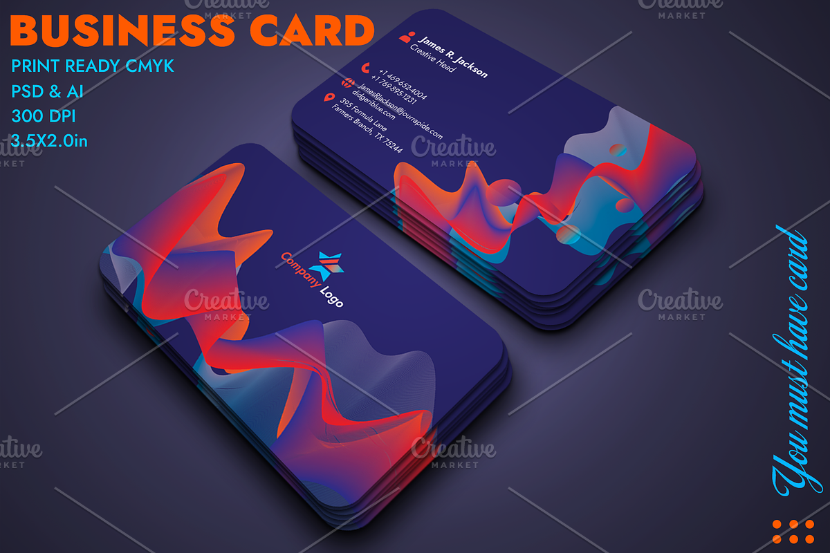 Attractive Business Card Template, a Business Card Template by Bibek (Photo 1 of 3)