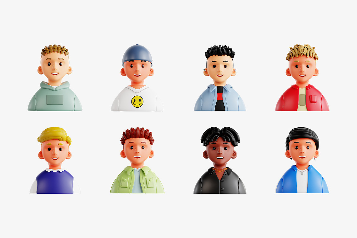 Diverse Teens 3D Icon Set, an Object 3D Model by Eklip Studio (Photo 2 of 3)
