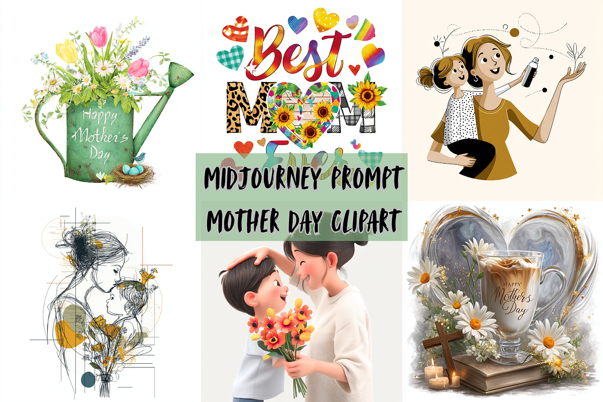 Prompt Mother Day Clipart, a Decorative Illustration by Creative design (Photo 1 of 7)