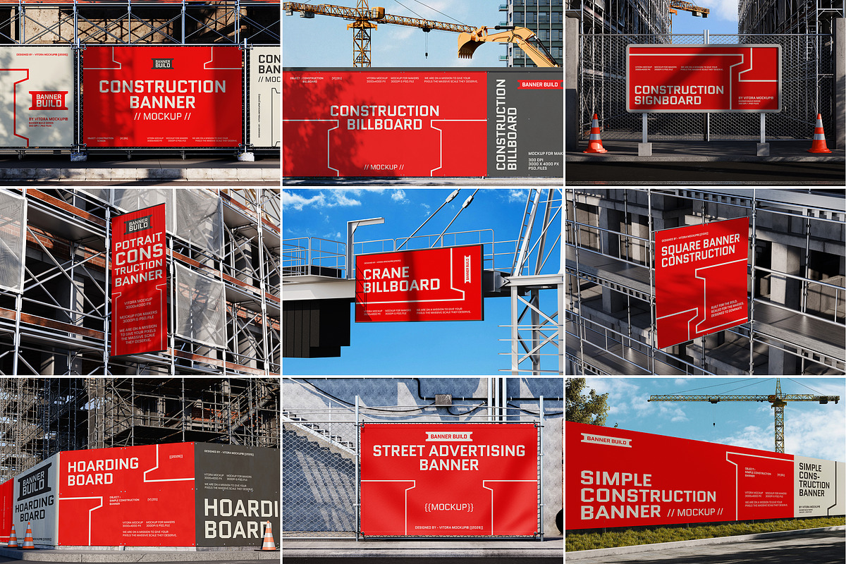 40 Construction Banner Mockup Bundle, a Mockup by Vitora Mockup (Photo 1 of 12)