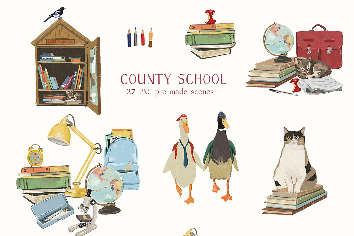Back To School Cottagecore Images, a Decorative Illustration by whiteheartdesign (Photo 12 of 19)