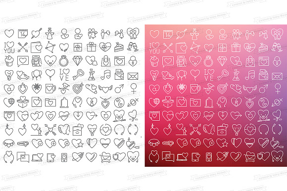 Love And Valentines Icons Set 100