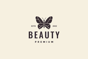 Beauty Hipster Butterfly Logo Design