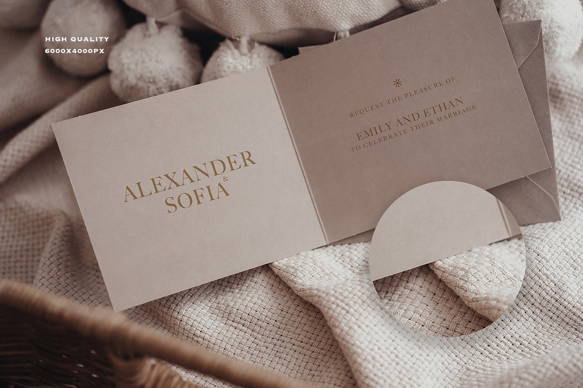 43 Boho Wedding Card Mockups, a Presentation Template by Artcoast Std. (Photo 9 of 11)