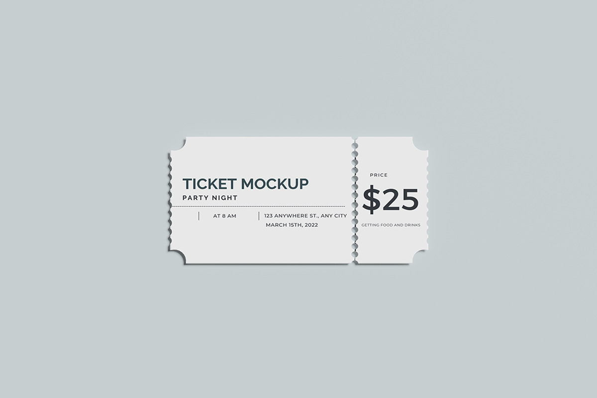 Ticket Mockup, a Books & Magazine Mockup by mahhyud (Photo 2 of 5)
