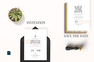 Minimal Blush Wedding Invitation