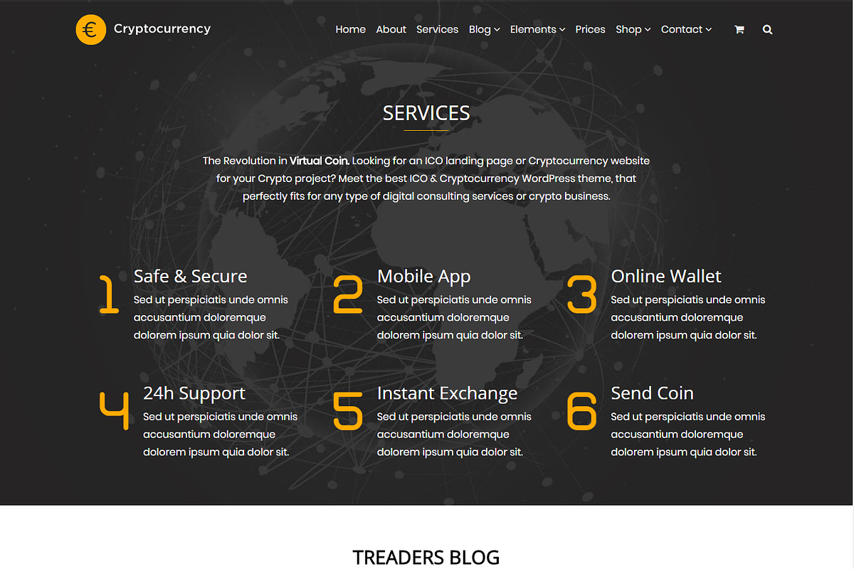 Cryptocurrency Bitcoin WordPress Theme