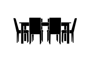 Modern Dining Table Silhouette, a Graphic by musafir_fashion