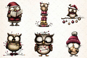 Whimsical Owl Clipart, an Illustration by DreamCafeArt (Thumbnail 2 of 7)