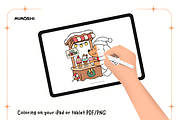 Dachshund Christmas Shop Coloring, a Seasonal Illustration by Design Station (Thumbnail 3 of 3)