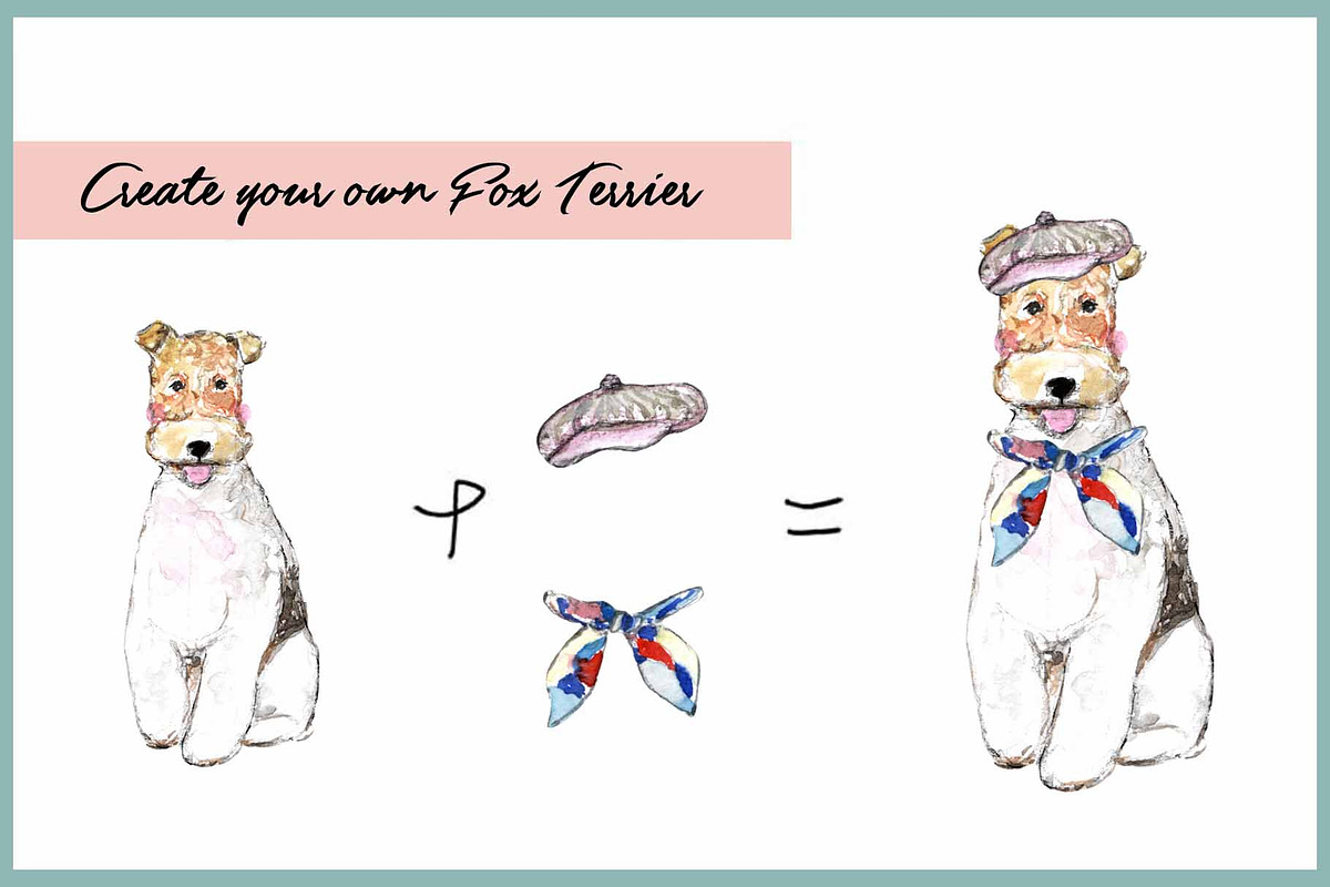 Wire Fox Terrier Clipart With Paper, an Animal Illustration by VianneArt (Photo 5 of 7)